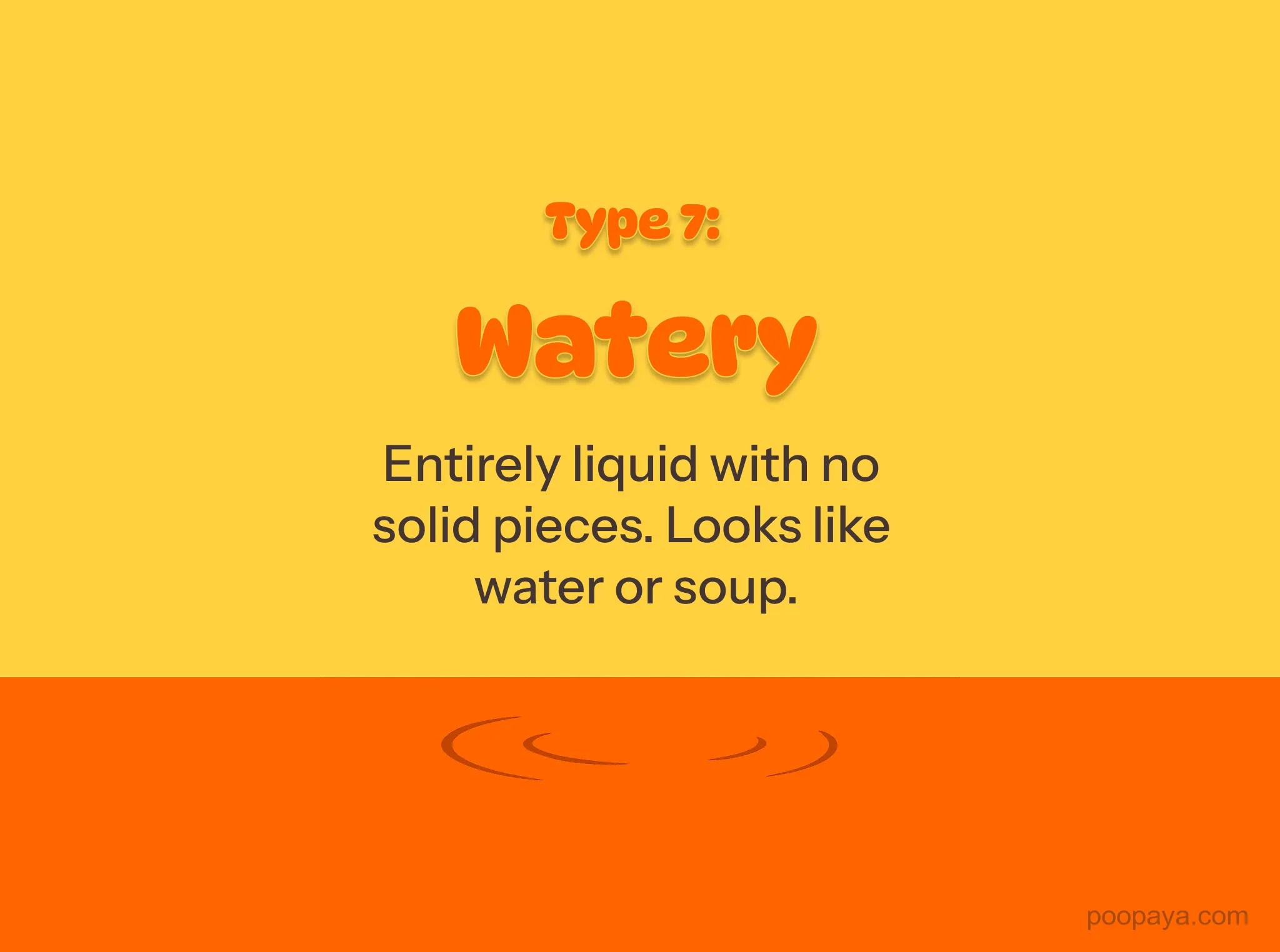Bristol stool type 7 illustration: watery and entirely liquid with no solid pieces