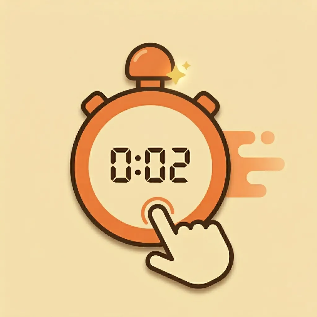 Stopwatch showing a 2-second tracking time