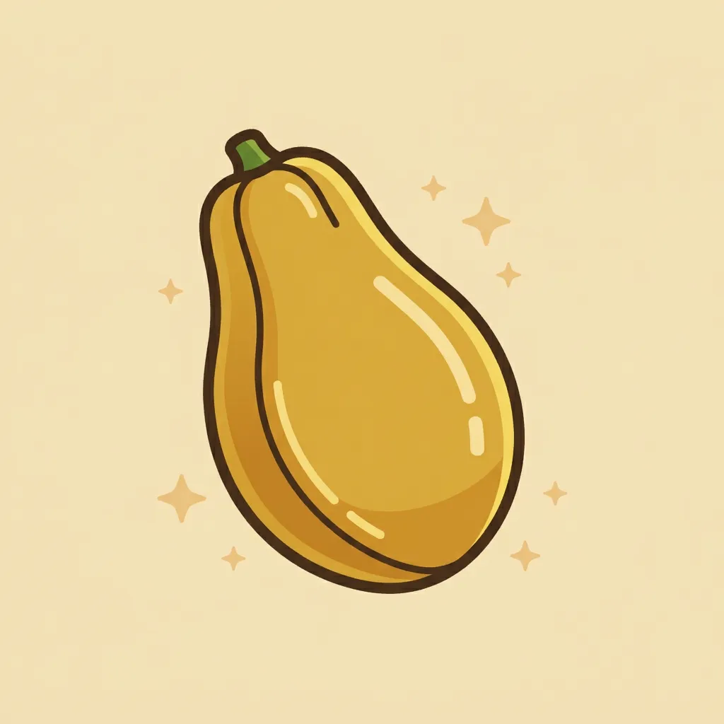 Golden papaya representing the Poopaya Gold premium tier